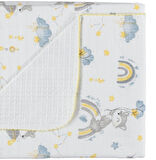 %100 PAMUKLU PİKELİ MUSLİN BEBEK BATTANİYE UYKULU SİNCAP DESENLİ HEDİYELİK 100x100