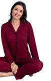Kadın Uzun Kol Düğmeli Pijama Takımı S/2XL Lorenza Notte Ev Giyim Hediyelik