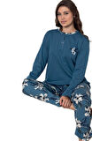Başak Line Pamuklu İnterlok Kumaş Kadın Pijama Takımı M/2XL