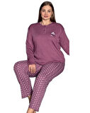 Yumuşak Dokulu Nefes Alan Kışlık Büyük Beden Kadın Pijama Takımı 3XL/5XL