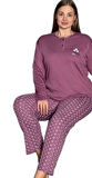 Yumuşak Dokulu Nefes Alan Kışlık Büyük Beden Kadın Pijama Takımı 3XL/5XL