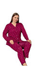 Linay Collection Kadın Büyük Beden Pijama Takımı Yumuşak Dokulu Rahat