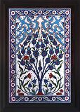 Armada Çini 40x60 Cm ED 514 Kobalt Hayat ağaç El dekoru Çini Pano