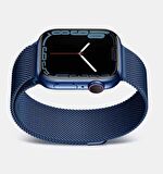 Apple Watch 7 41mm Uyumlu KRD-01 Metal Kordon Dayanıklı Tel Örgü Tasarım