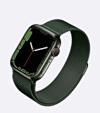 Apple Watch 7 45mm Uyumlu KRD-01 Metal Kordon Dayanıklı Tel Örgü Tasarım
