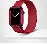 Apple Watch 7 45mm Uyumlu KRD-01 Metal Kordon Dayanıklı Tel Örgü Tasarım