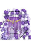 MOR RAKAMLI MOR LİLA BEYAZ BOLON ZİNCİR SET