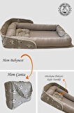 Babynest Gri Panda Anne Çantalı Babynest Bebek Yatağı Taşınabilir Yatak %100 Pamuklu Kumaş