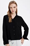 DeFacto Regular Fit Basic Düz Düğmeli Uzun Kollu Gömlek N2518AZ24AUBK81