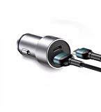 Type-C + Usb Araç Çakmaklık 38W PD Hızlı Şarj Soketi Araba Şarz Aksesuarı