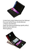 Erkek Siyah Deri Mekanizmalı Otomatik Kızaklı Kartlık Cüzdan (7cmX10cm)
