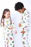 Boyanabilir Çocuk Pijama Takımı + Kalem I Renkli Rüyalar I Her Yıkamada Yeniden Tasarla