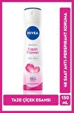 Nivea Kadın Sprey Deodorant Fresh Flower 150ml, Ter Kokusuna Karşı 48 Saat Koruma, Ferah Çiçek Kokusu