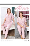 Kadın Pamuklu Pembe Pijama Takımı 6104