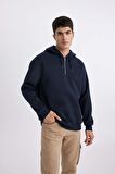 DeFacto Oversize Geniş Kalıp Kapüşonlu Yarım Fermuarlı Sweatshirt B4846AX24SPNV163