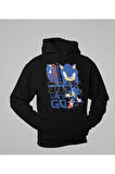 Sonic Lets Go Baskılı Unisex Oversize Çizgi Film Hoodie