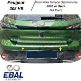 Peugeot 308 HB Krom Arka Tampon Üstü Koruma 2022 ve Üzeri Paslanmaz Çelik