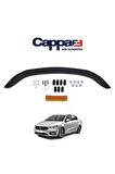 Fiat Egea Ön Kaput Koruyucu Rüzgarlığı 4mm Akrilik (ABS) Piano Black 2015 Ve Sonrası