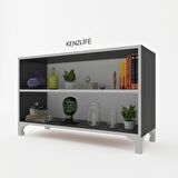 Kenzlife kitaplık tuğçe 048*090*020 gri ayaklı mutfak dolabı banyo ofis ayakkabılık kiler