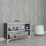 Kenzlife kitaplık tuğçe 048*090*020 gri ayaklı mutfak dolabı banyo ofis ayakkabılık kiler