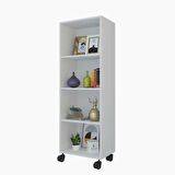 Kenzlife kitaplık beril 148*040*020 byz tekerlekli mutfak dolabı banyo ofis ayakkabılık kiler