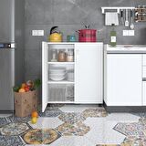 Kenzlife mutfak dolabı çilem 088*070*032 byz kilitli tekerlekli banyo evrak ofis kitaplık ayakkabılık kiler