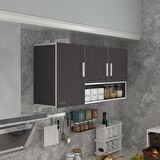 Kenzlife hazır mutfak mirandus22 gri 060*120*22 mutfak banyo dolabı kapaklı raflı