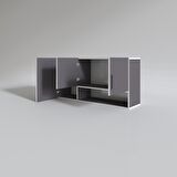 Kenzlife hazır mutfak mirandus22 gri 060*120*22 mutfak banyo dolabı kapaklı raflı