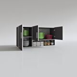 Kenzlife hazır mutfak mirandus22 gri 060*120*22 mutfak banyo dolabı kapaklı raflı