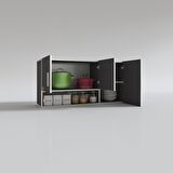 Kenzlife hazır mutfak mirena22 gri 060*120*22 mutfak banyo dolabı kapaklı raflı