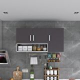 Kenzlife hazır mutfak mirena22 gri 060*120*22 mutfak banyo dolabı kapaklı raflı