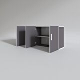 Kenzlife hazır mutfak canna22 gri 060*120*22 mutfak banyo dolabı kapaklı raflı