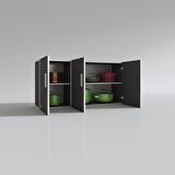 Kenzlife hazır mutfak canna22 gri 060*120*22 mutfak banyo dolabı kapaklı raflı