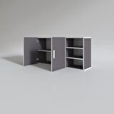 Kenzlife hazır mutfak fulvus22 gri 060*120*22 mutfak banyo dolabı kapaklı raflı