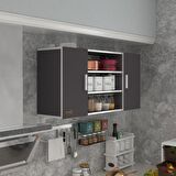 Kenzlife hazır mutfak honnor22 gri 060*120*22 mutfak banyo dolabı kapaklı raflı