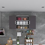 Kenzlife hazır mutfak honnor22 gri 060*120*22 mutfak banyo dolabı kapaklı raflı