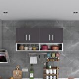 Kenzlife hazır mutfak vesper gri 060*120*32 mutfak banyo dolabı kapaklı raflı