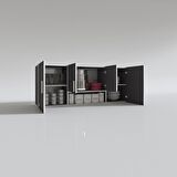 Kenzlife hazır mutfak floro32 gri 060*150*32 mutfak banyo dolabı kapaklı raflı