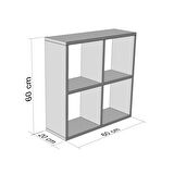Kenzlife kitaplık gülbin 060*060*20 crd duvar rafı 
