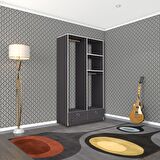 Kenzlife giysi dolabı 2 bölmeli 2 çekmeceli bedri 182*100*42 gri dolap kapaksız