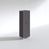 Kenzlife gardırop 2 kapaklı kapılı çekmeceli şebboy 168*50*42 gri ayaklı gardolap dolap