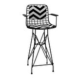 Knsz orta boy tel bar sandalyesi 1 li mağrur syhaldo kolçaklı sırt minderli 65 cm oturma yüksekliği mutfak bahçe cafe ofis