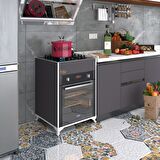 Kenzlife ankastre modülü kabini hafniyum gri fırın ocak dolabı ayaklı üstten 