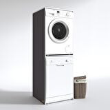 Kenzlife çamaşır-bulaşık makinesi dolabı katinka gri 180*70*60 banyo çift katlı kapaksız arkalıksız