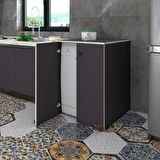 Kenzlife bulaşık&çamaşır&kurutma makinesi dolabı kapaklı nurten gri 90*70*60 banyo ofis