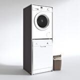 Kenzlife çamaşır-bulaşık makinesi dolabı borya gri 180*70*60 banyo kapaksız arkalıksız