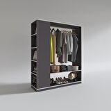 Kenzlife giysi dolabı abdullah 180*150*45 gri gardırop