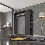 Kenzlife giysi dolabı bayram 180*150*40 gri gardırop