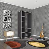Kenzlife giysi dolabı hüsamettin 180*090*40 gri gardırop