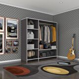 Kenzlife giysi dolabı mükremin 150*150*40 gri gardırop